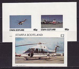 Стаффа, 1982, Авиация, Вертолеты, лист, блок